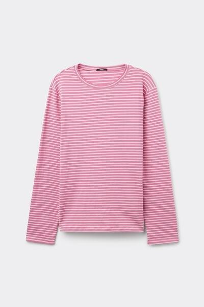 Pink Long-Sleeved Striped Top, , large image number 4