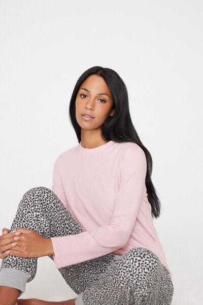 Pink Long Sleeve Modal Top, 5701_482Z, large image number 5