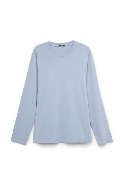 Blue Long Sleeve Modal Top, 5701_533Z, large image number 1