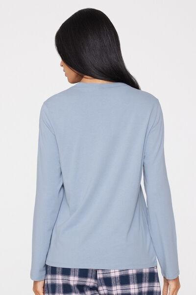 Blue Long Sleeve Modal Top, 5701_533Z, large image number 2
