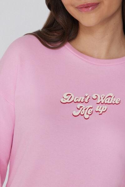 Pink Long-Sleeved Oversized Cotton Top, , large image number 3