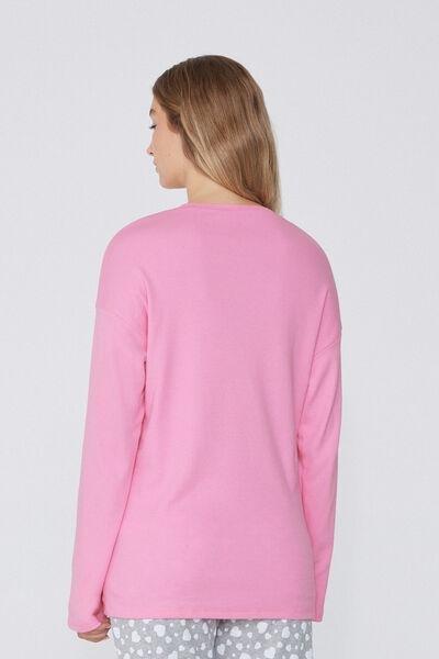 Pink Long-Sleeved Oversized Top, 5701_895W, large image number 2