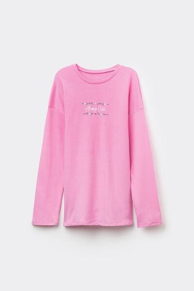 Pink Long-Sleeved Oversized Top, 5701_895W, large image number 4