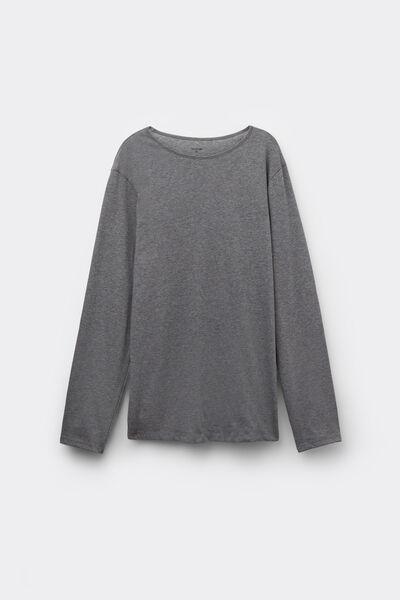 Grey Long Sleeve Cotton Top, , large image number 3