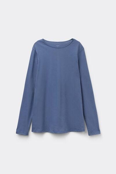 Blue Long Sleeve Cotton Top, 5701_730Y, large image number 4