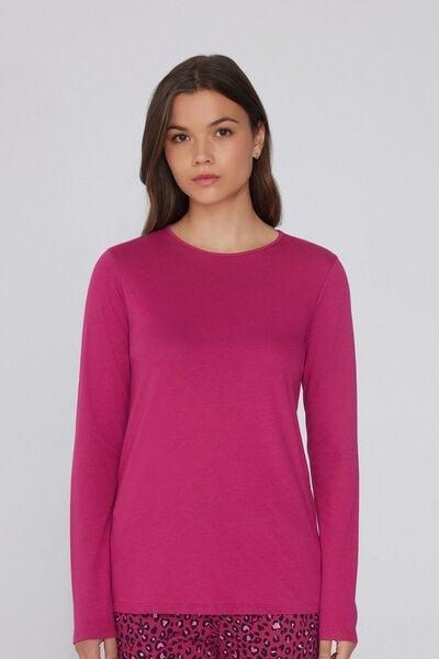 Pink Long Sleeve Cotton Top, 5701_745Y, medium