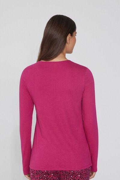 Pink Long Sleeve Cotton Top, , large image number 2