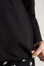 Tezenis - Black Long Sleeve Rolled Hem Cotton Top