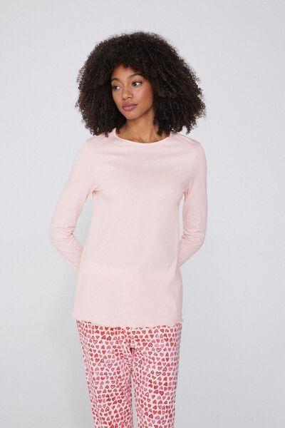 Cream Long-Sleeved Rolled Hem Top, 5701_407Y, large image number 1