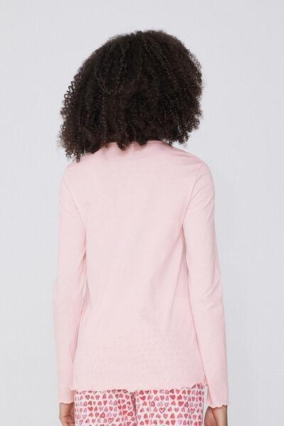 Cream Long-Sleeved Rolled Hem Top, 5701_407Y, large image number 2