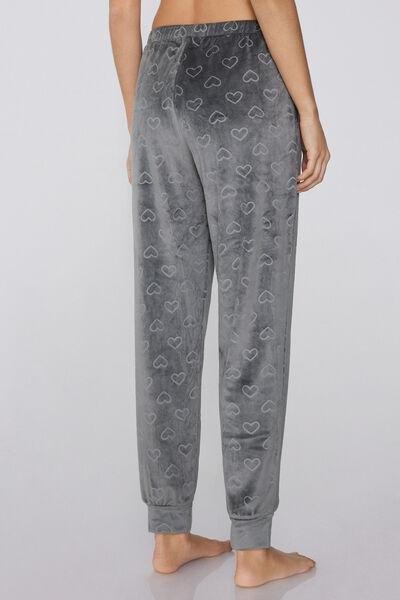 GRIGIO STAMPA CUORI Printed Microfleece Joggers, 5701_931Y, large image number 2