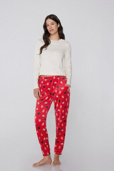 Red Winter St. Biscuits Printed Microfleece Joggers, 5701_963Y, large image number 0