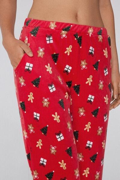 Red Winter St. Biscuits Printed Microfleece Joggers, 5701_963Y, large image number 3
