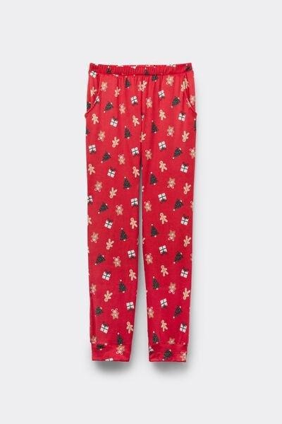 Red Winter St. Biscuits Printed Microfleece Joggers, 5701_963Y, large image number 4