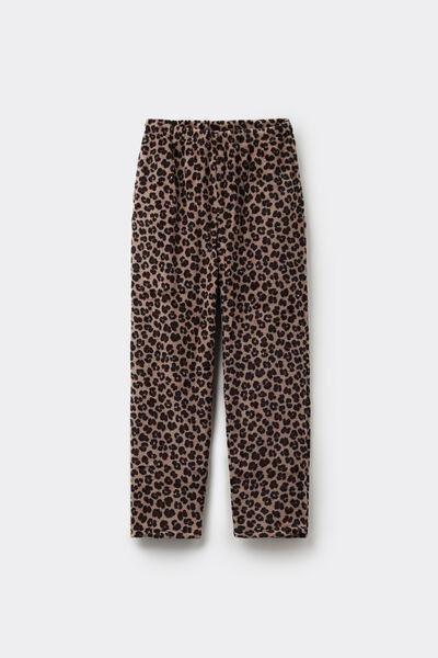 Brown Animal Printed Fleece Pyjama Bottom, 5701_954Y, large image number 4