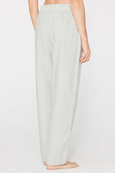 Green Long Canvas Drawstring Cotton Pyjama Bottoms, 5701_224Z, large image number 2