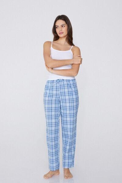 Blue Canvas Drawstring Trousers, , large image number 1