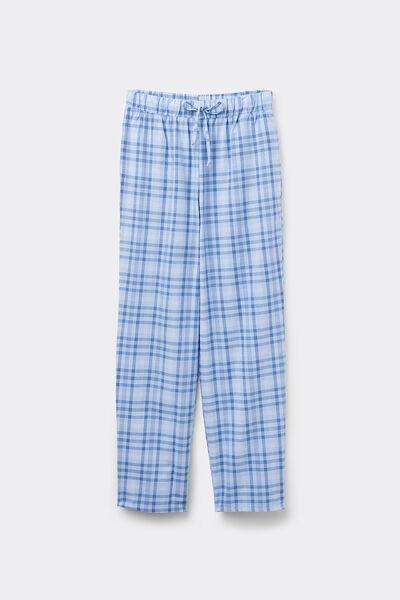 Blue Canvas Drawstring Trousers, , large image number 4