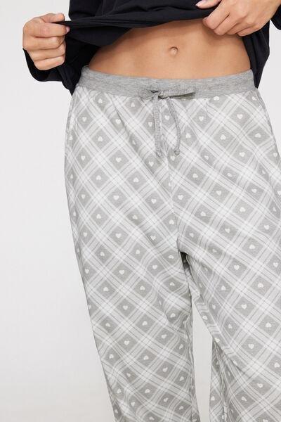 Grey Heavy Printed Cotton Joggers, 5701_501Z, large image number 3