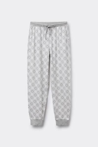 Grey Heavy Printed Cotton Joggers, 5701_501Z, large image number 4