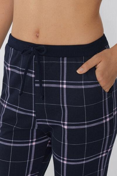 Navy Heavy Printed Cotton Joggers, , large image number 2