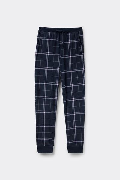 Navy Heavy Printed Cotton Joggers, , large image number 4
