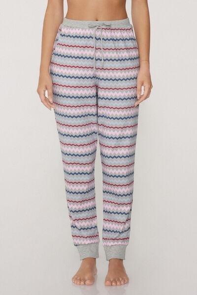 Grey Heavy Printed Cotton Joggers, , large image number 0