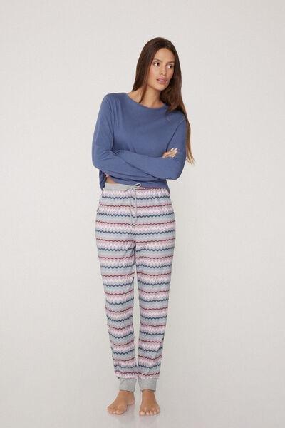 Grey Heavy Printed Cotton Joggers, , large image number 1
