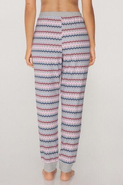 Grey Heavy Printed Cotton Joggers, , large image number 2