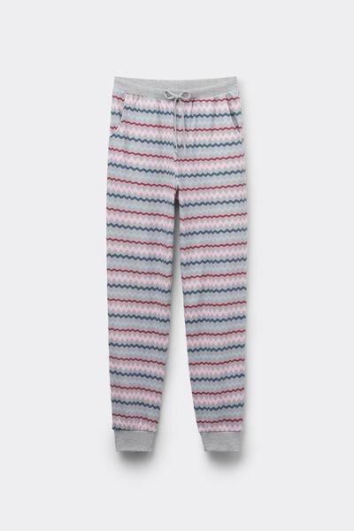 Grey Heavy Printed Cotton Joggers, , large image number 4