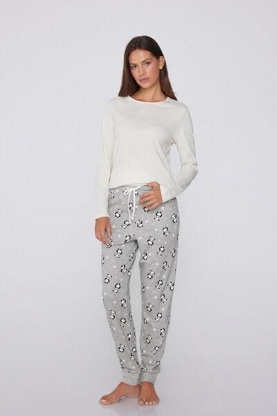 Grey Panda - Printed Cotton Joggers, , large image number 1