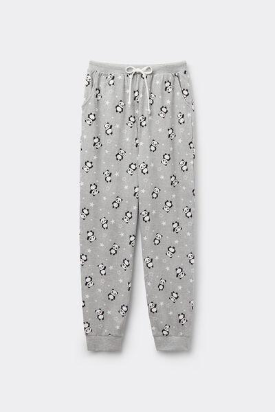 Grey Panda - Printed Cotton Joggers, , large image number 3