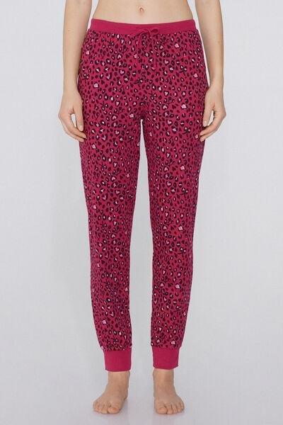 Pink Heavy Printed Cotton Joggers, , large image number 0