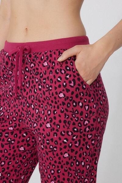 Pink Heavy Printed Cotton Joggers, , large image number 3