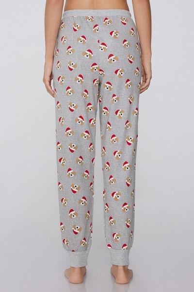 Grey Dog-Print 100% Cotton Joggers, 5701_929Y, large image number 2