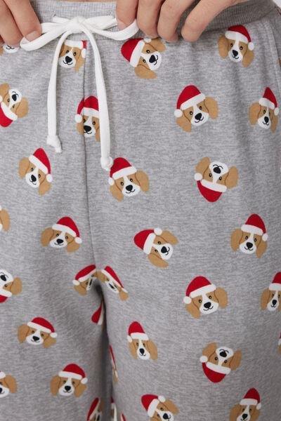 Grey Dog-Print 100% Cotton Joggers, 5701_929Y, large image number 3