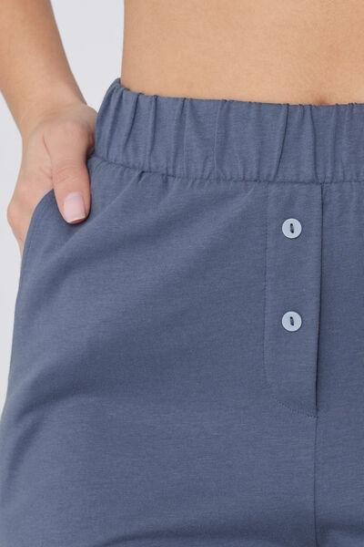 Blue Pockets And Buttons Trousers, , large image number 3