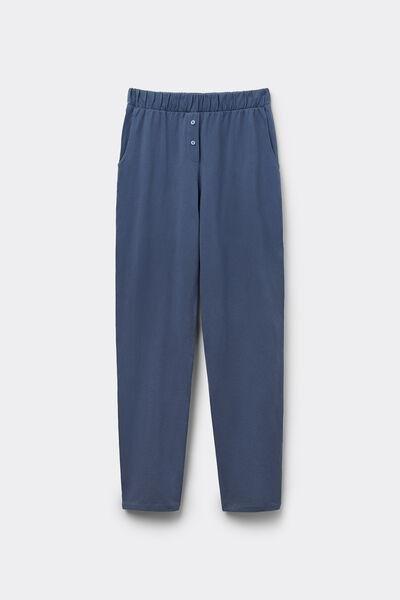 Blue Pockets And Buttons Trousers, , large image number 4