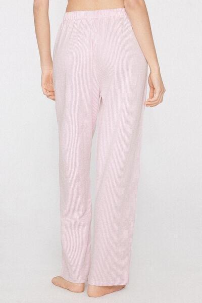 Pink Crinkle Striped Cotton Pyjama Bottoms, 5701_210Z, large image number 2