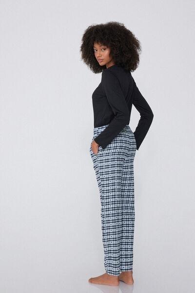 Multicolour Printed Flannel Trousers, 5701_203Y, large image number 1