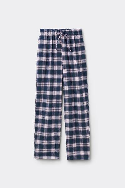 Navy Printed Flannel Pants, 5701_597Z, large image number 0