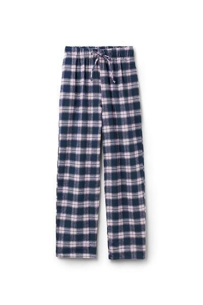 Navy Printed Flannel Pants, 5701_597Z, large image number 1