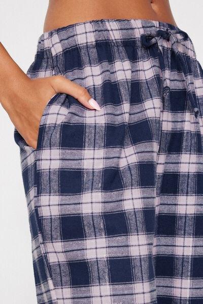Navy Printed Flannel Pants, 5701_597Z, large image number 2