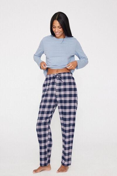 Navy Printed Flannel Pants, 5701_597Z, large image number 3