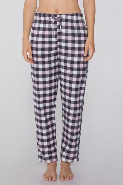 Pink Printed Flannel Cotton Pyjama Bottoms, 5701_908Y, medium