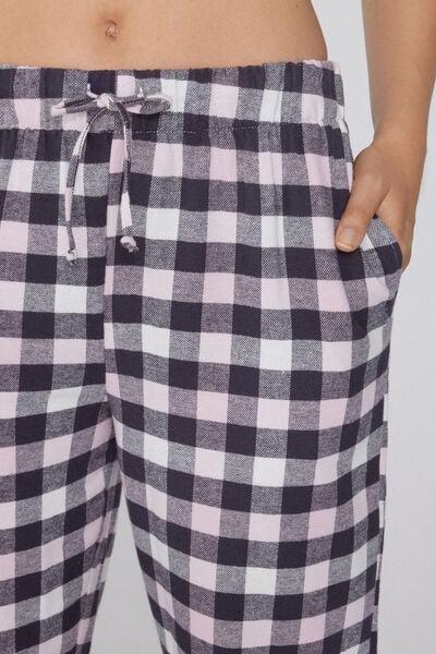 Pink Printed Flannel Cotton Pyjama Bottoms, 5701_908Y, large image number 3