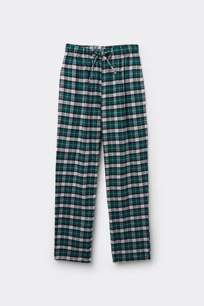 Green Printed Flannel Cotton Pyjama Bottoms, 5701_909Y, large image number 4