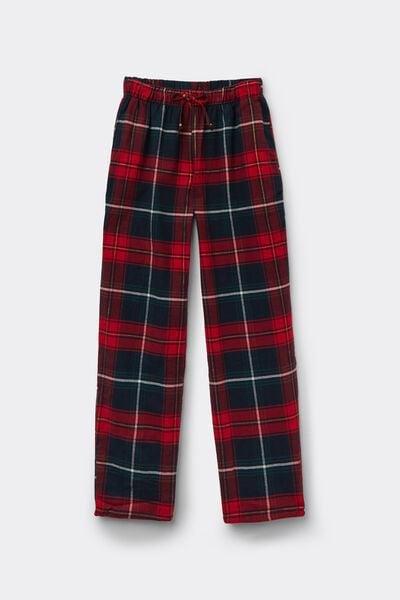 Grey / Red Check-Printed Flannel Pyjama Bottoms, 5701_960Y, large image number 0