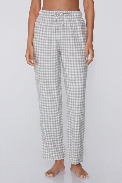Grey Printed Flannel Cotton Pyjama Bottoms, 5701_962Y, medium