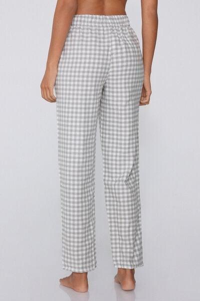 Grey Printed Flannel Cotton Pyjama Bottoms, 5701_962Y, large image number 2